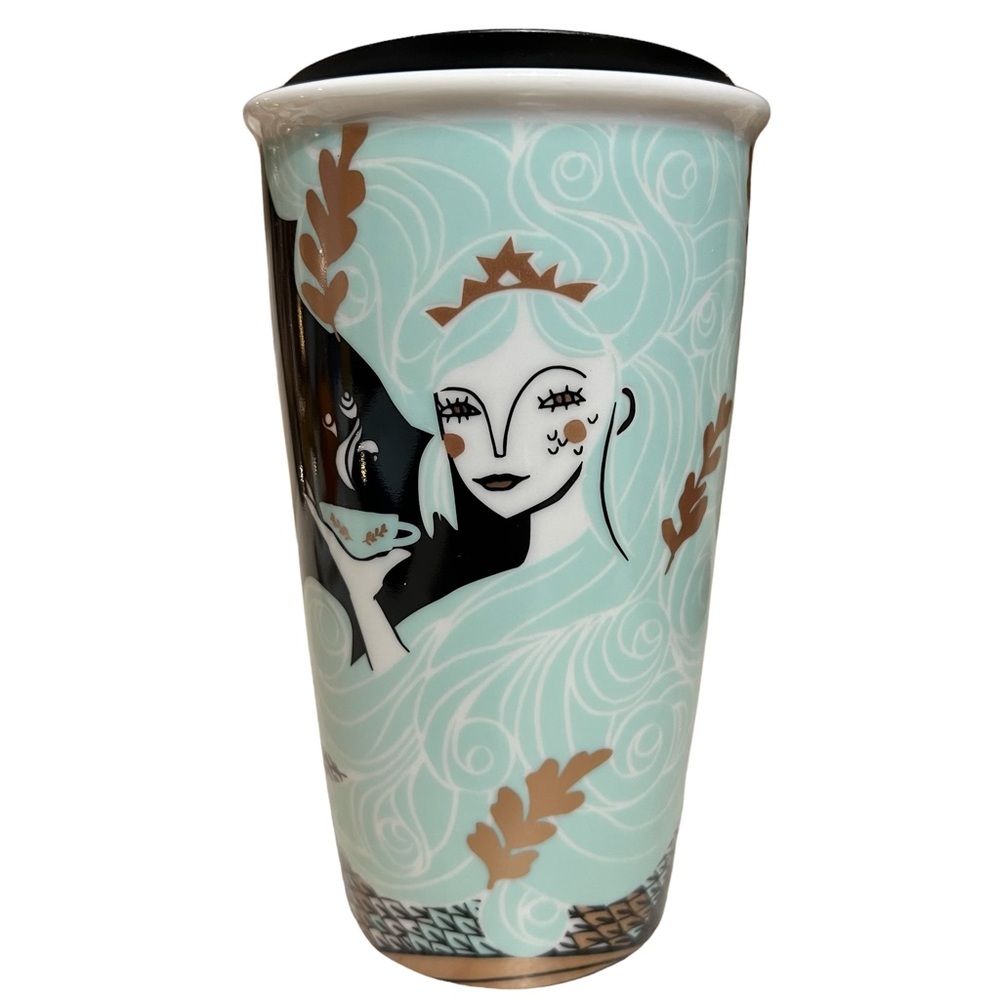 Starbucks 2018 Holiday Siren Mermaid Ceramic 12 oz‎ Travel Mug
